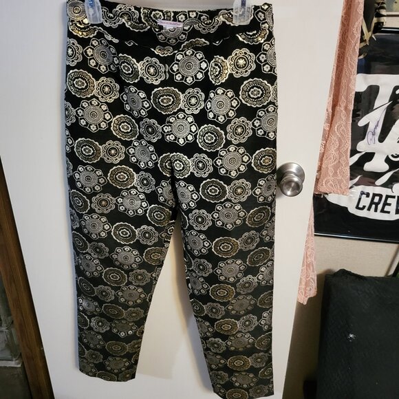 NWOT RARE FRANCES VALENTINE LUCY PANT GOLD METALLIC SZ 8 - Picture 2 of 7